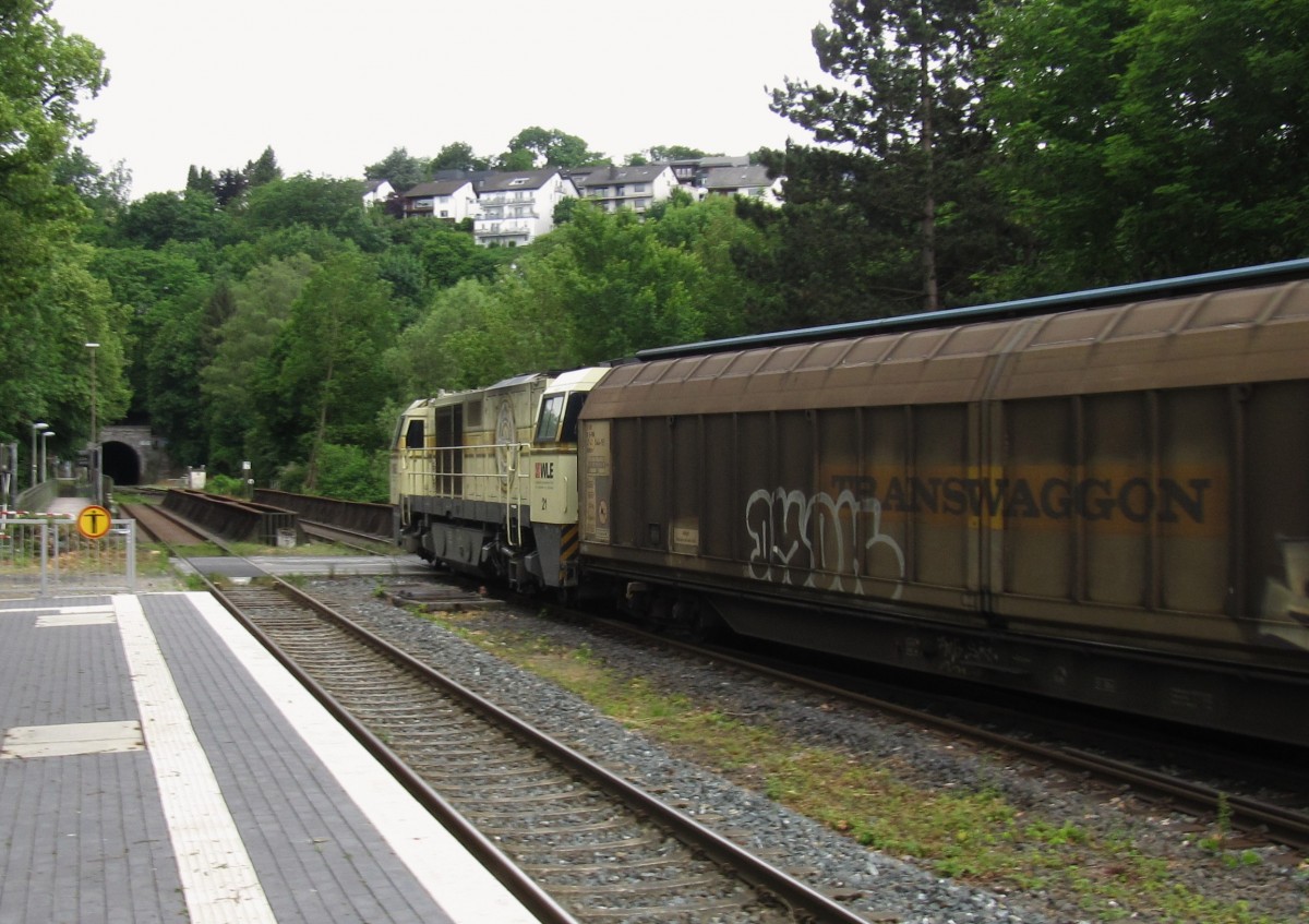 Durchfahrt WLE 21 am 20.06.2015 Bahnhof Arnsberg über Gleis 3 