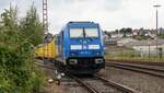Am 26.09.2022 hat die PRESS 285 102-4 einen Holzzug an den Ladegleisen im Bahnhof Arnsberg abgestellt.