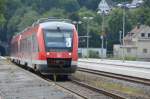Am 23.07.2015 ist RE57 mit 648 116 auf dem Weg nach Bestwig und verläßt den Bahnhof Arnsberg