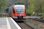 triebwagen/552205/644-029-erreicht-am-21042017-mit 644 029 erreicht am 21.04.2017 mit RE 57 nach Brilon Stadt den Bahnhof Arnsberg