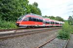 Am 02.08.2017 erreicht der RE17 nach Schwerte (Ruhr) mit 644 038 in Kürze den Bahnhof Arnsberg.