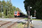 Personenzuge/629648/612-549-nach-hagen-hbf-am 612 549 nach Hagen Hbf. am 05.09.2018 am BÜ in Wickede-Echthausen.