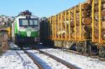 Am 17.01. 2025 war die SETG 248 064 erneut im Bahnhof Arnsberg und wartet die Verladung des Holzzuges ab.